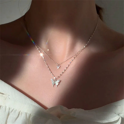 Niche neck accessories elegant fashion trend shiny pendant necklace